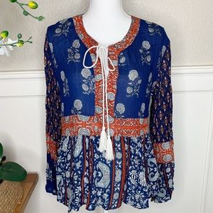 FARM RIO Bohemian Style Top Blouse